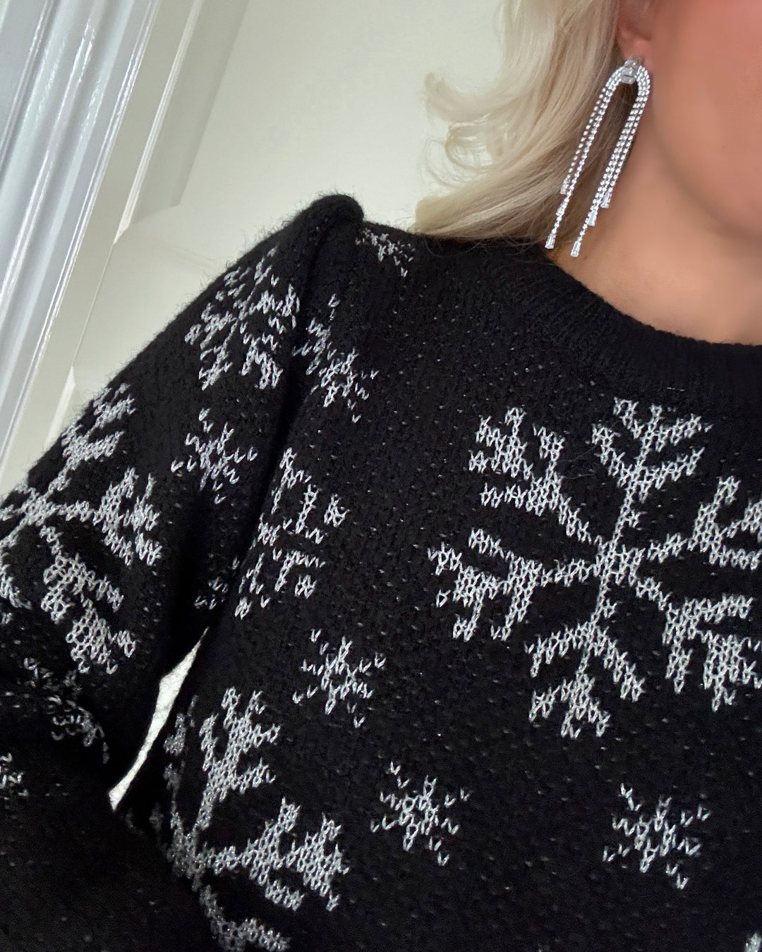 Vero Moda sweater snowy frost xmas black/w. birch