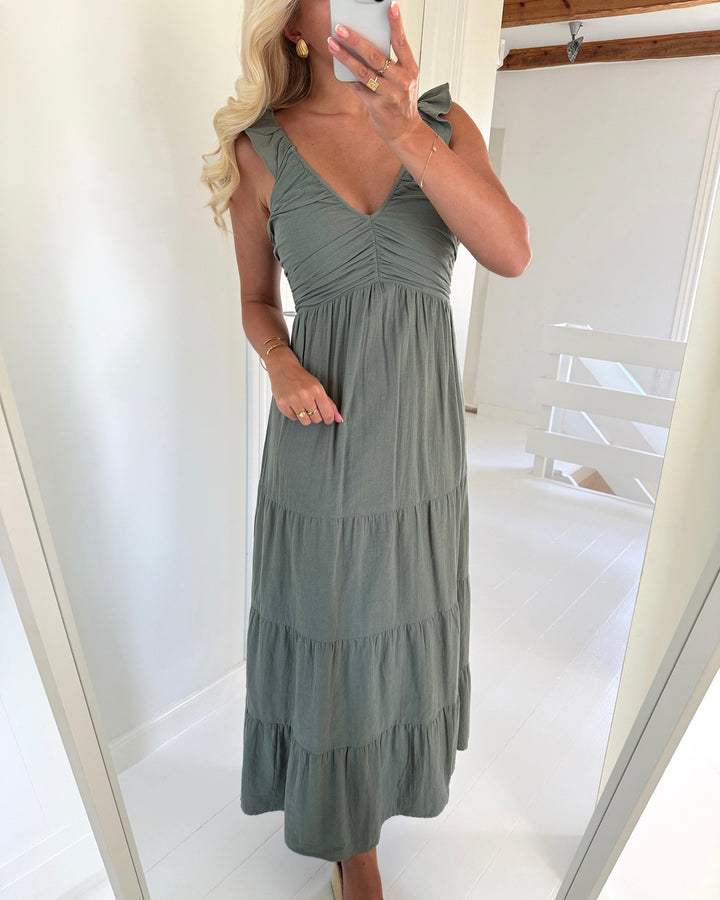 Vero Moda kjole dicthe sl frill ankle laurel wreath