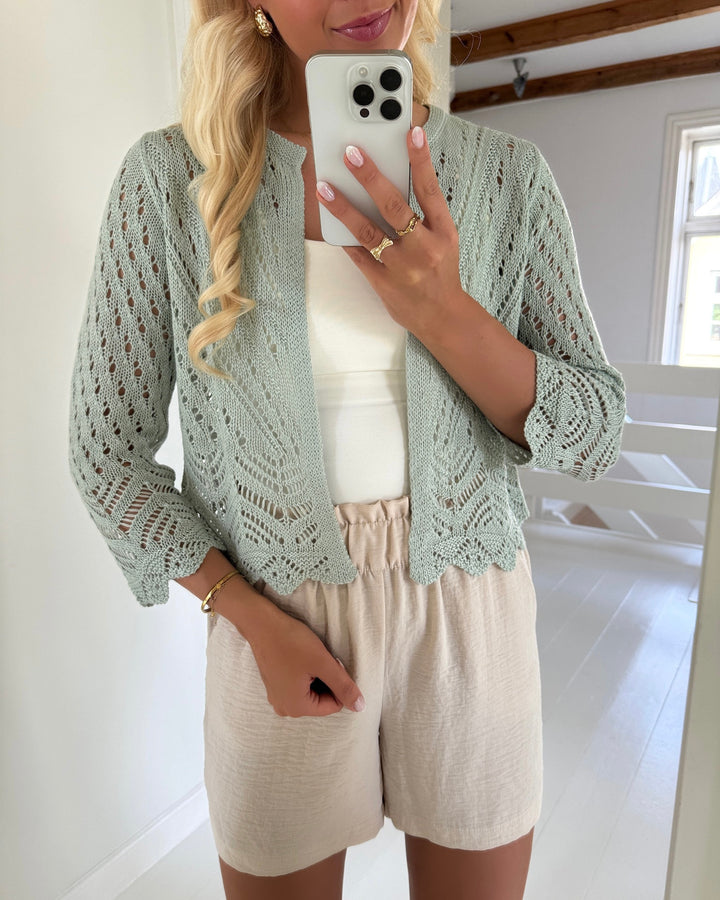 JDY cardigan sun 3/4 cropped jadeite