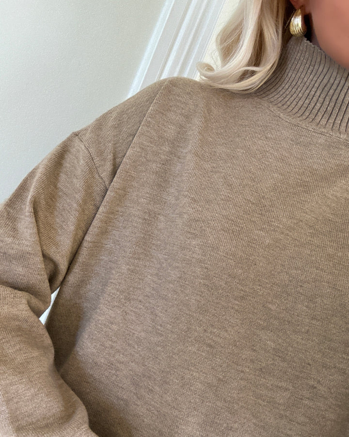 Only sweater coco life ls high neck cc knit fungi/melange - FORUDBESTILLING LEV. UGE 40