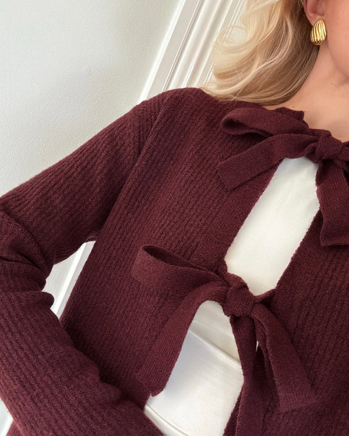 Pieces cardigan silly ls rev tawny port