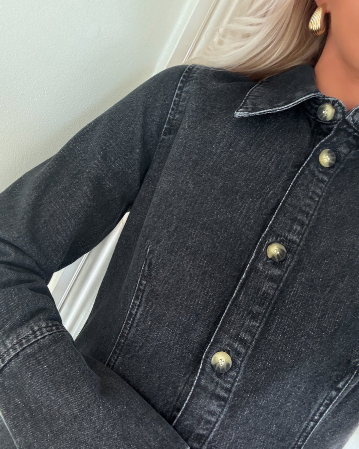 Only skjorte nara ls fitted washed black