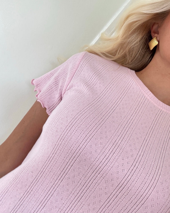 Pieces t-shirt marie ss o-neck poin roseate spoonbill