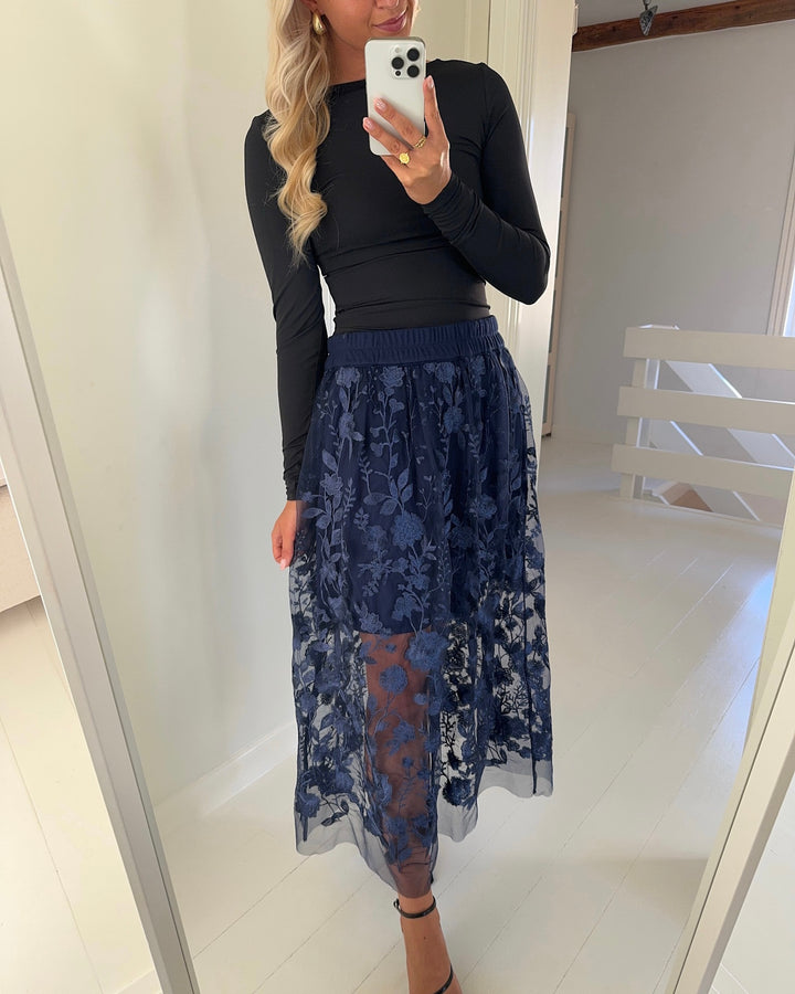 A-View nederdel fuschia navy