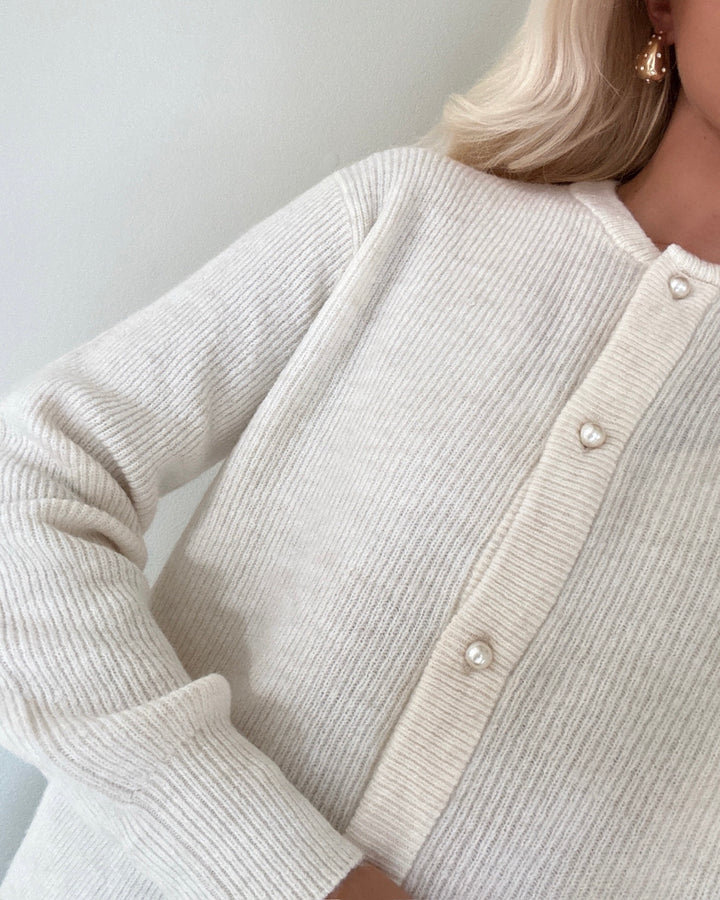 JDY cardigan lumi life ls button knit birch/melange
