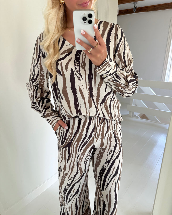 JDY bluse troya life ls long birch w. multi zebra