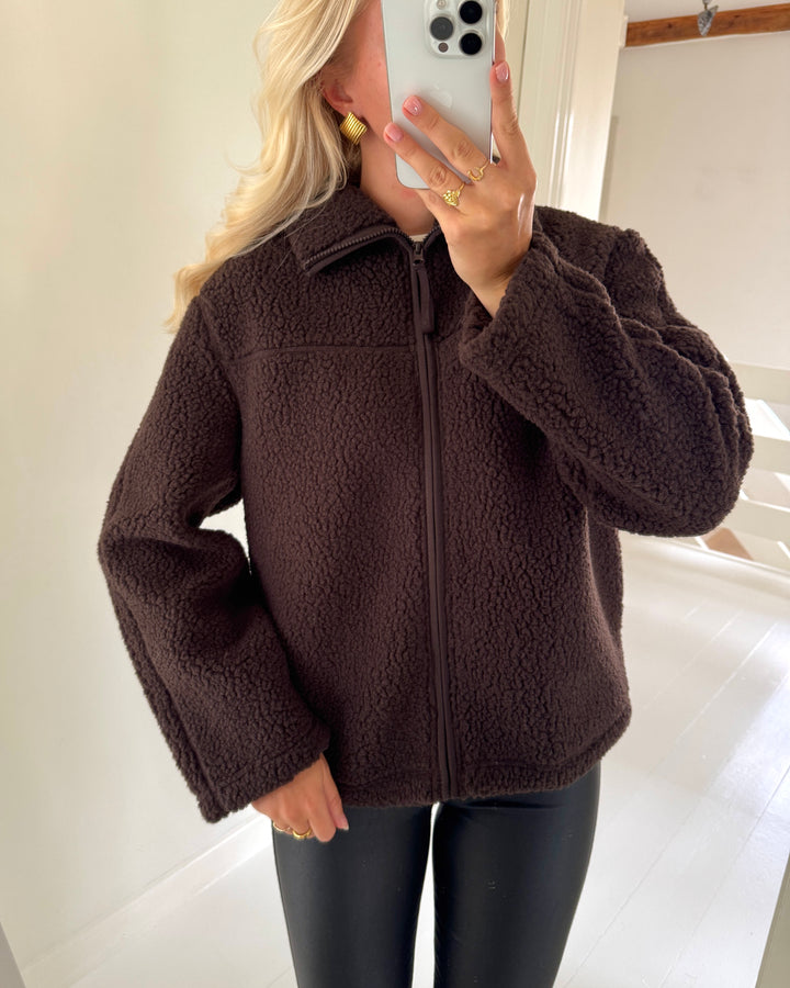 Vero Moda jakke karla teddy chocolate torte