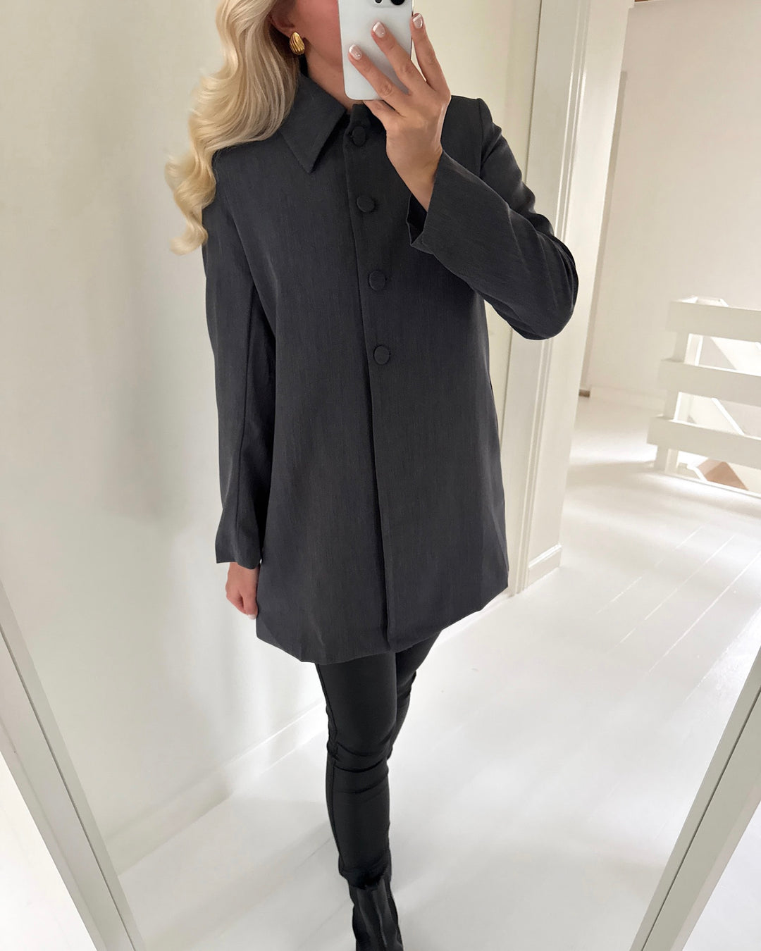 Sister's Point jakke gita dark grey melange