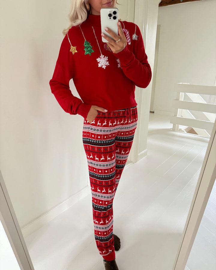 Vero Moda bukser xmas new high risk red/reindeer