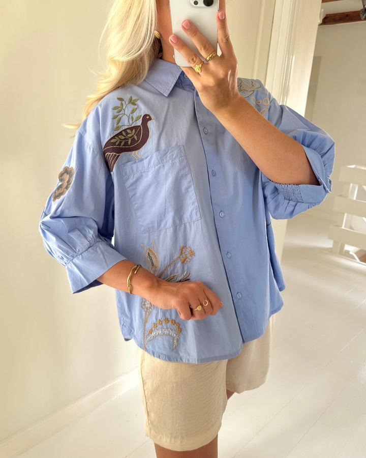 Love&Divine skjorte love1604-04 ice blue/emb