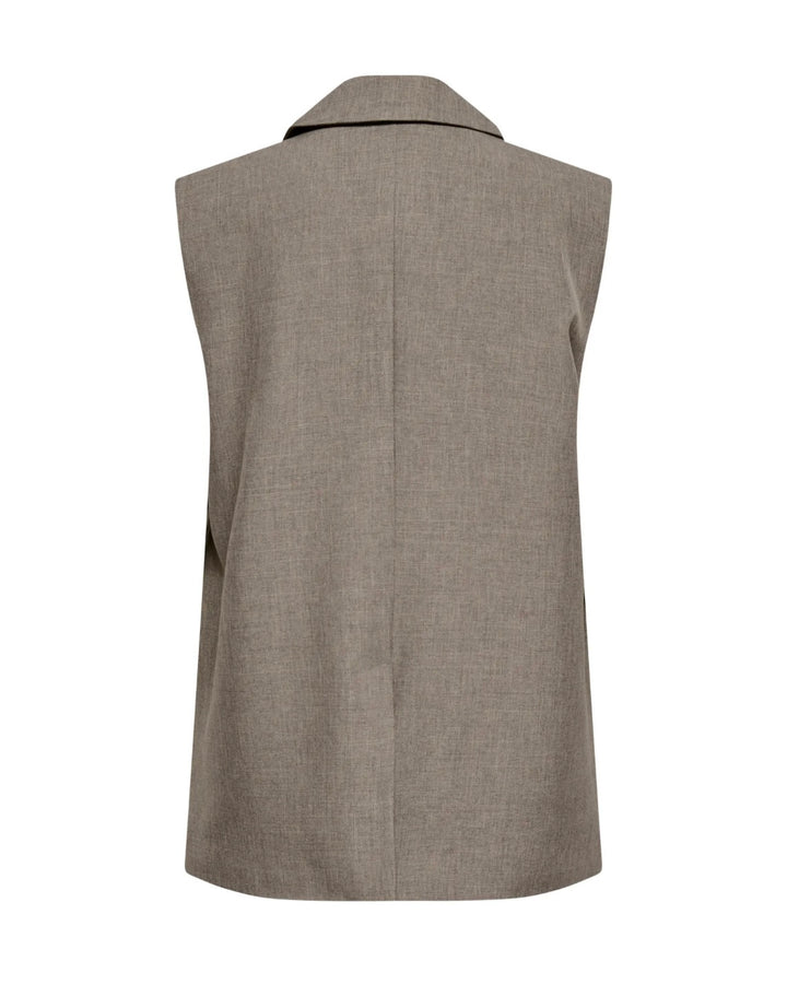 Only vest linda sl mel oversize waistcoat major brown melange