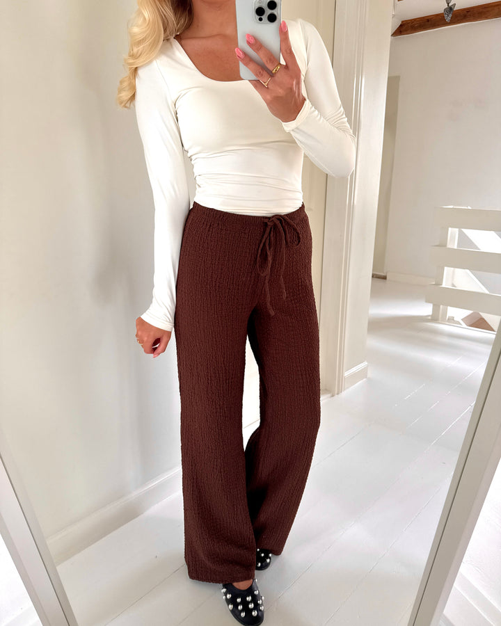 Vero Moda bukser anita hw tie cocoa brown