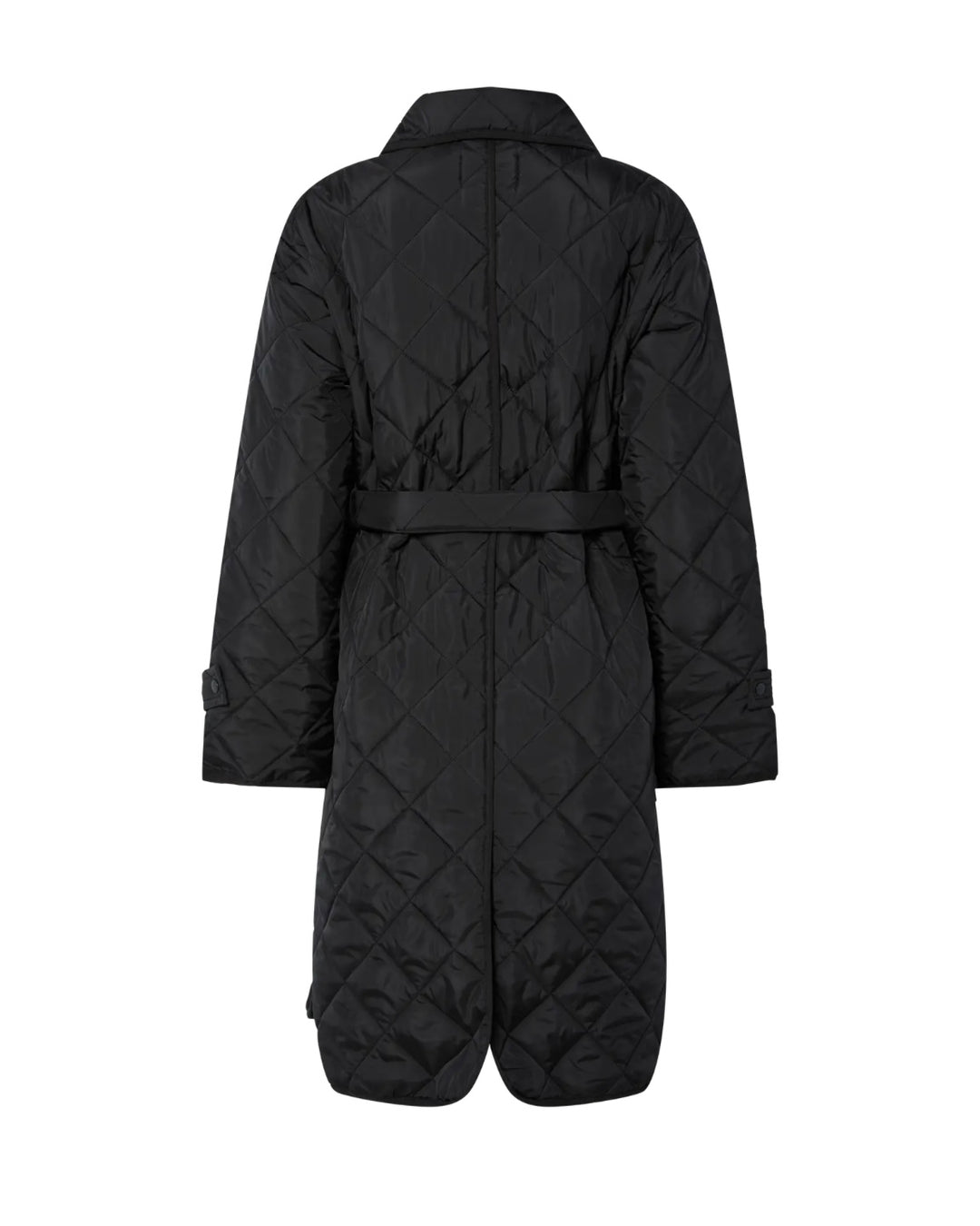 Pieces jakke emily long quilted black - FORUDBESTILLING LEV. UGE 12