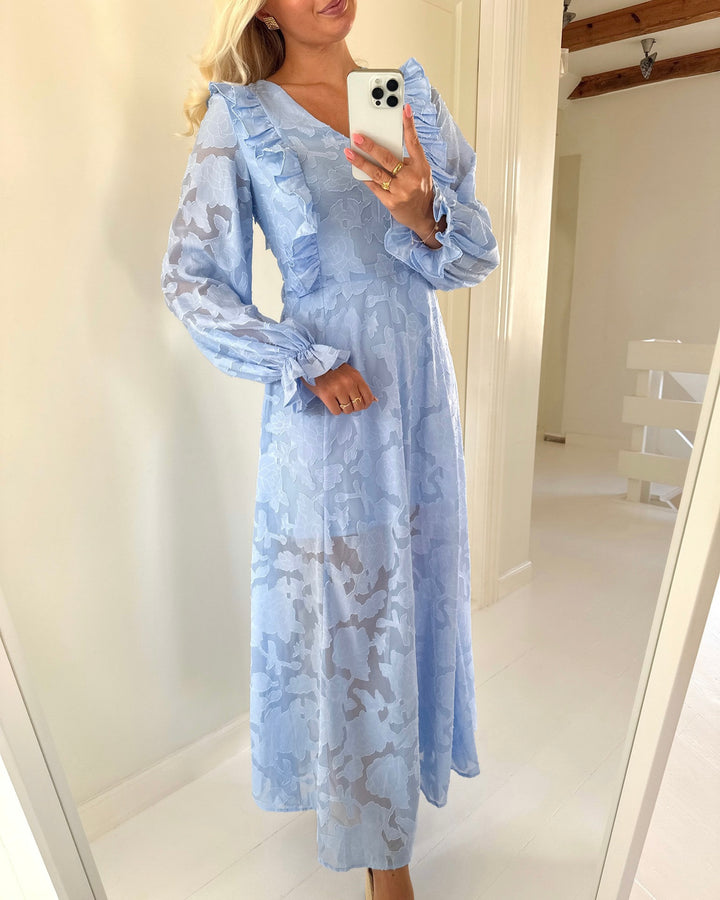 A-View kjole floretta maxi light blue