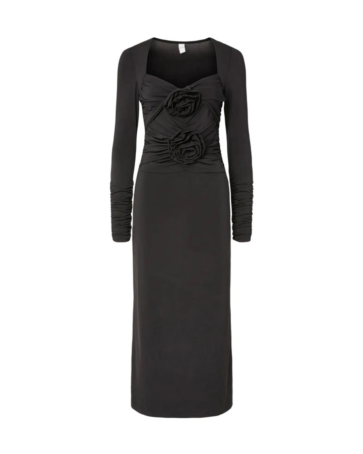 Y.A.S kjole rosalia ls long black