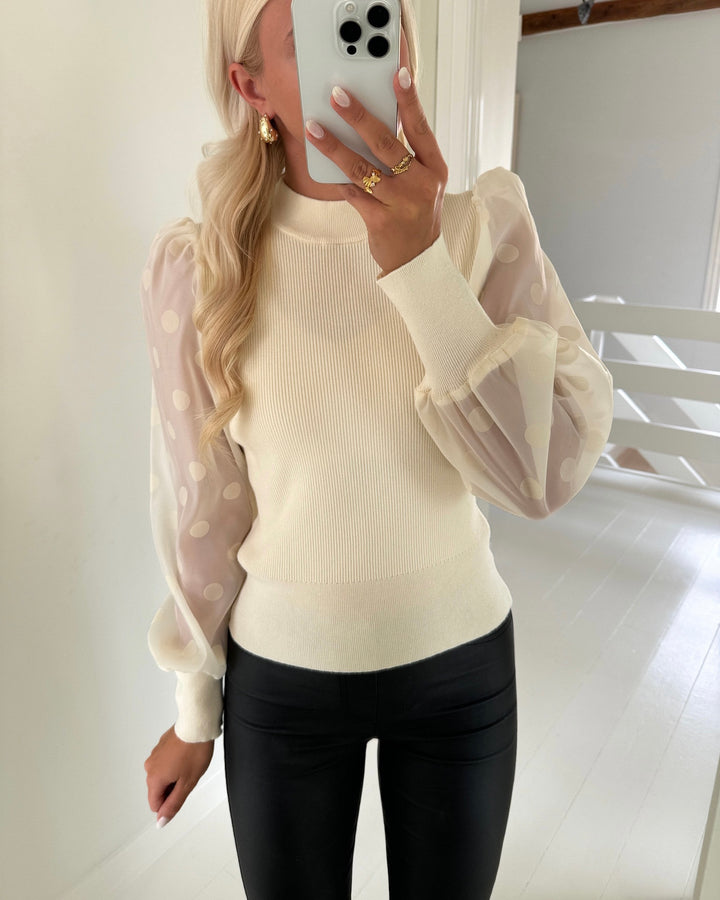 Y.A.S trøje dotme ls knit birch