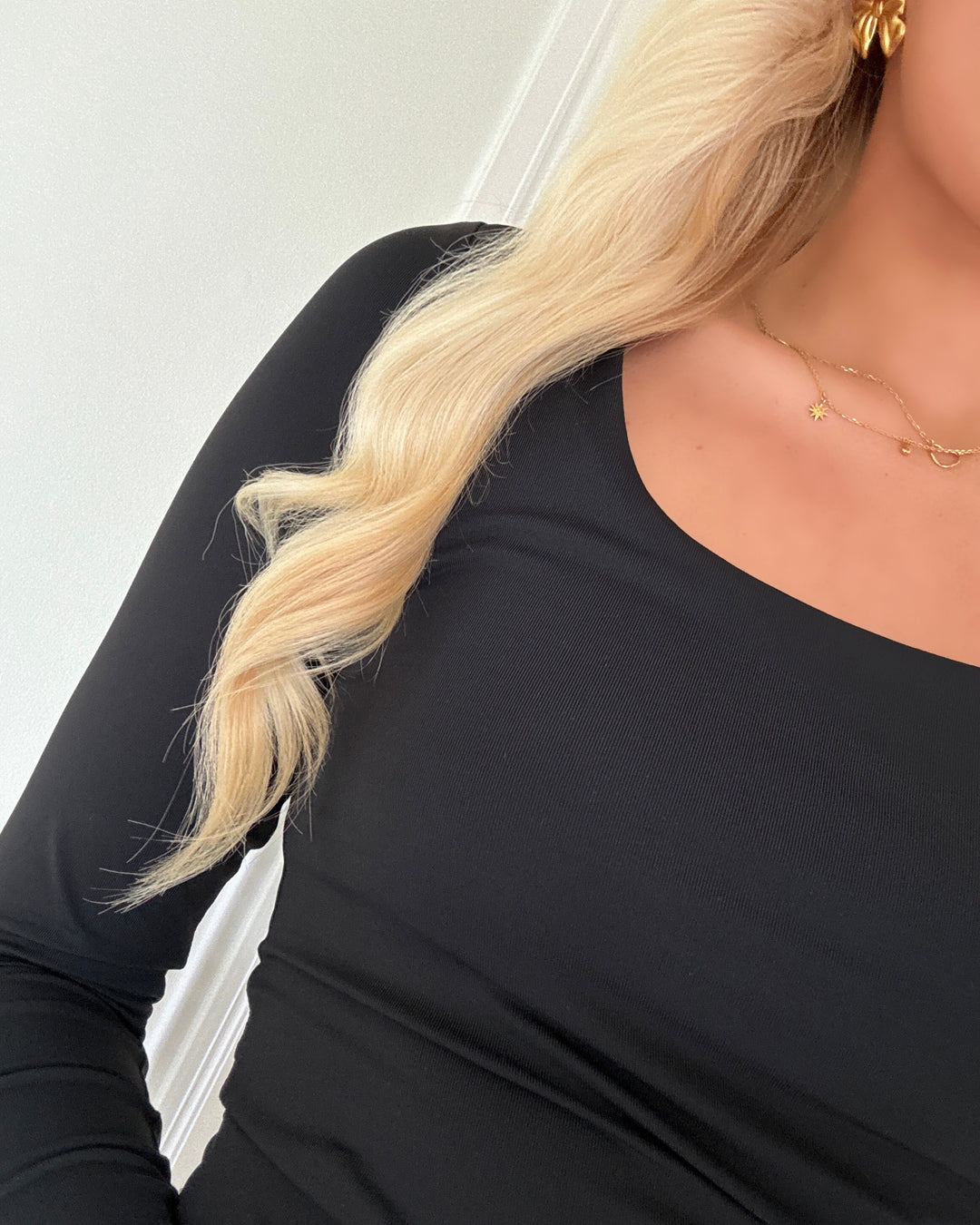 Only top ea l/s 2-way deep neck jrs noos black