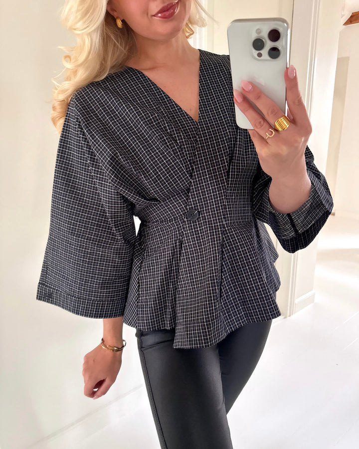 Love&Divine bluse love1510-1 black check