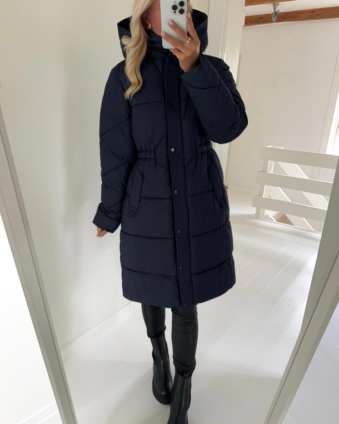 JDY jakke nathalie long puffer dark sapphire