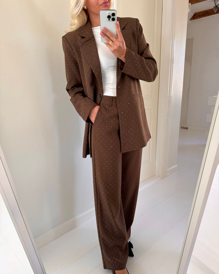 Love&Divine bukser love857-7 brown rhinestone
