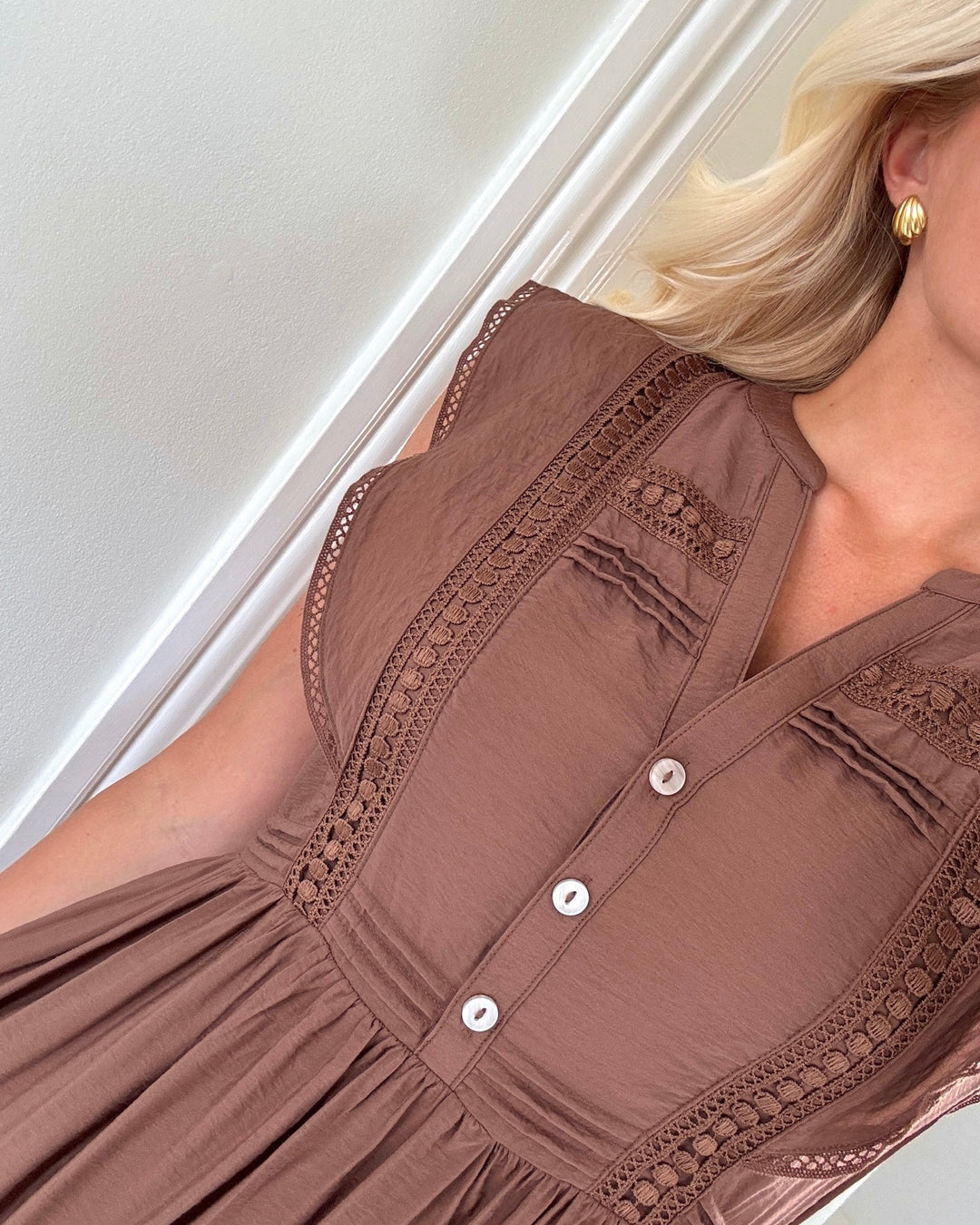 Vero Moda kjole jules sl tape cocoa brown