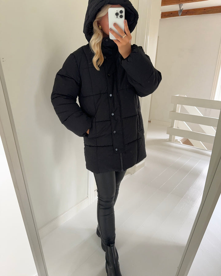 JDY jakke wonder long hood black