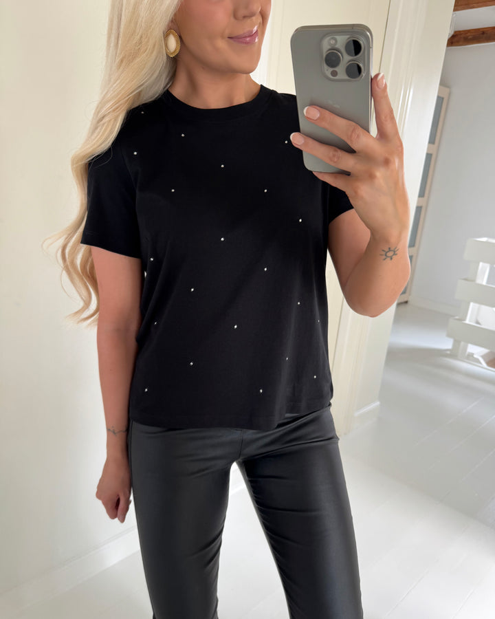 Vero Moda t-shirt paulina detail ss black/silver studs
