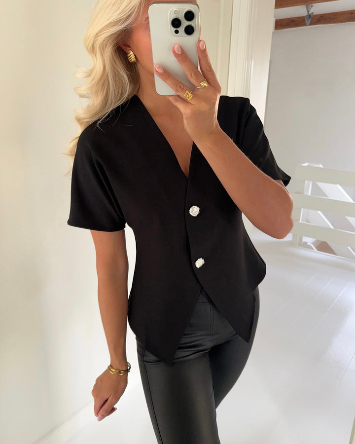 Vero Moda top sonja new ss v-neck black