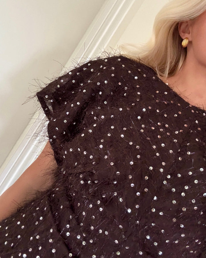 Y.A.S kjole ilza drape long dress coffee bean