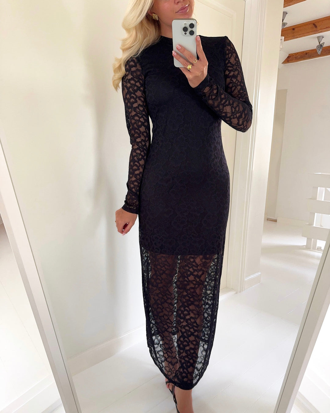 Vero Moda kjole lorene ls lace black