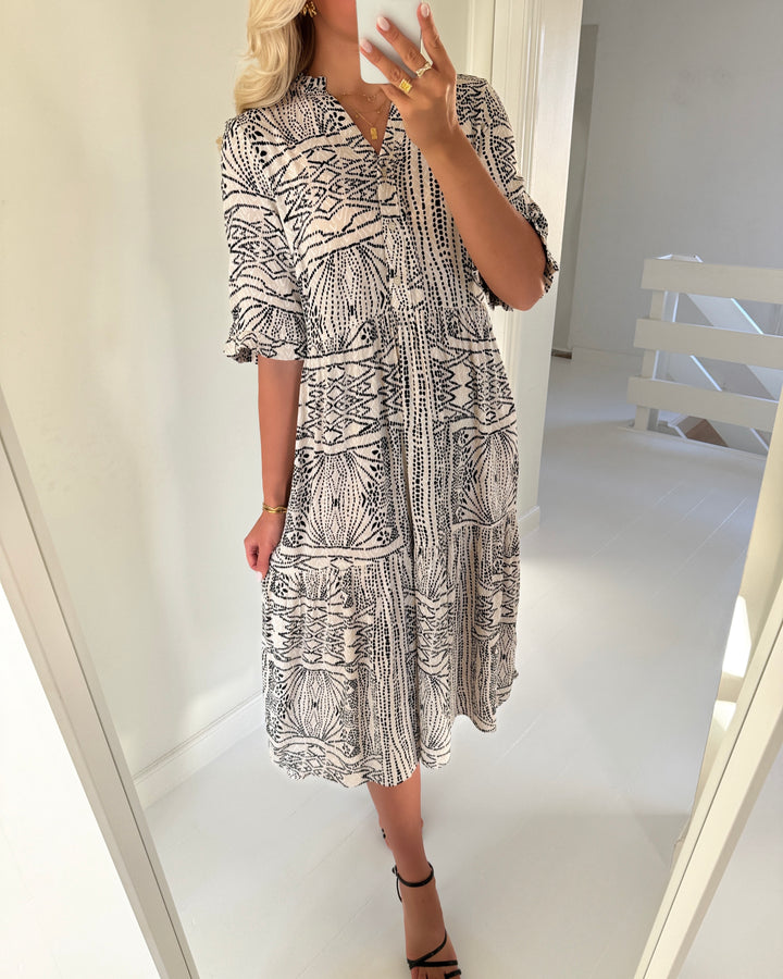 Vero Moda kjole menny 2/4 sl oatmeal/tenna