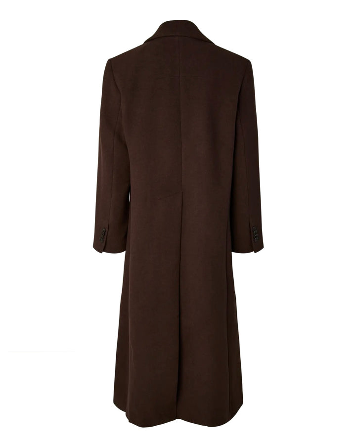Y.A.S jakke royla ls wool blend long coffee bean