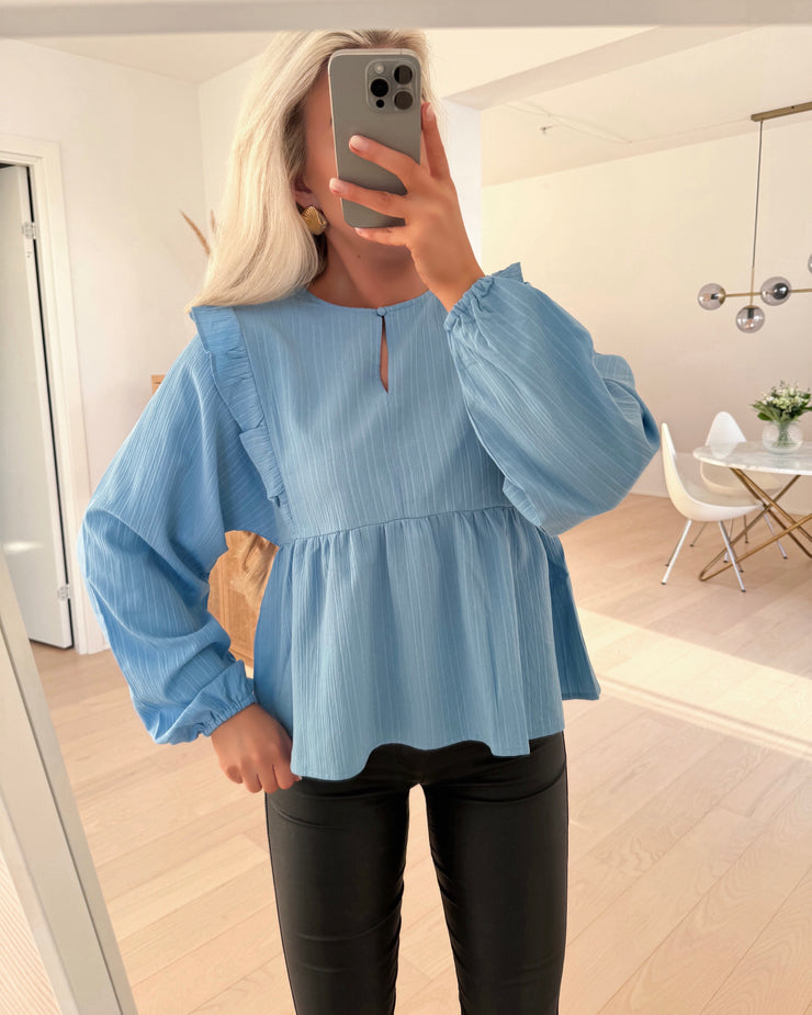 Moves bluse irse long sleeved placid blue