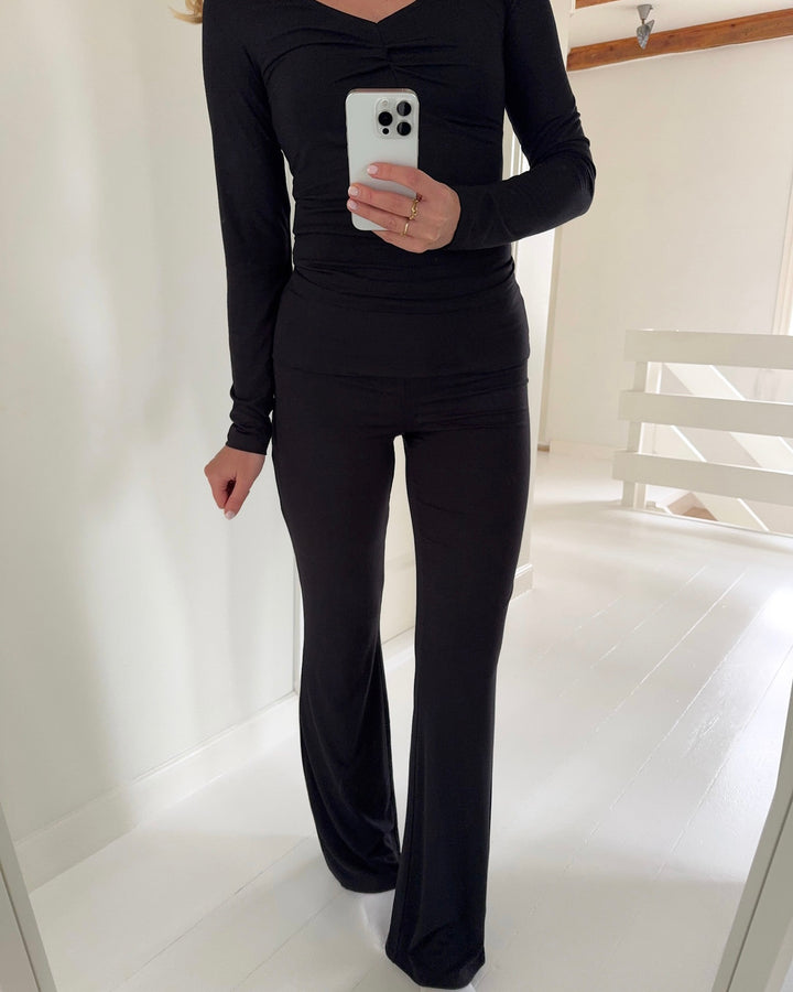 Pieces bukser maliva flared black