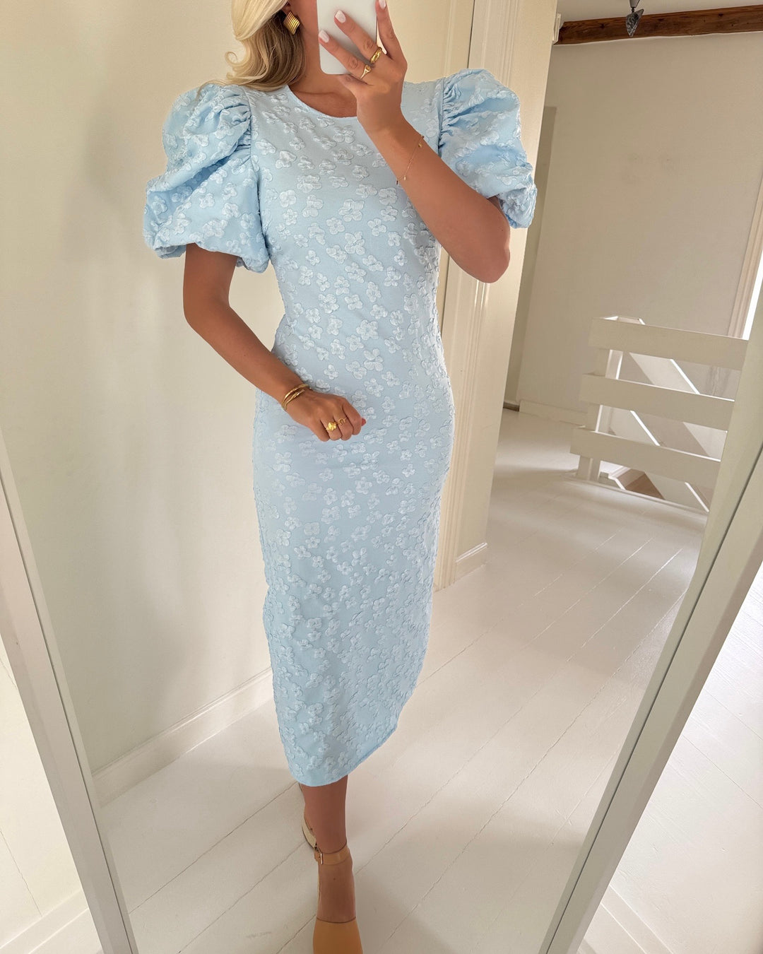 Vero Moda kjole fia ss o-neck midi nantucket breeze