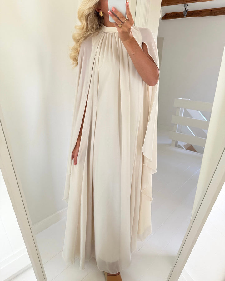 Vero Moda kjole jasmine train sleeves maxi birch