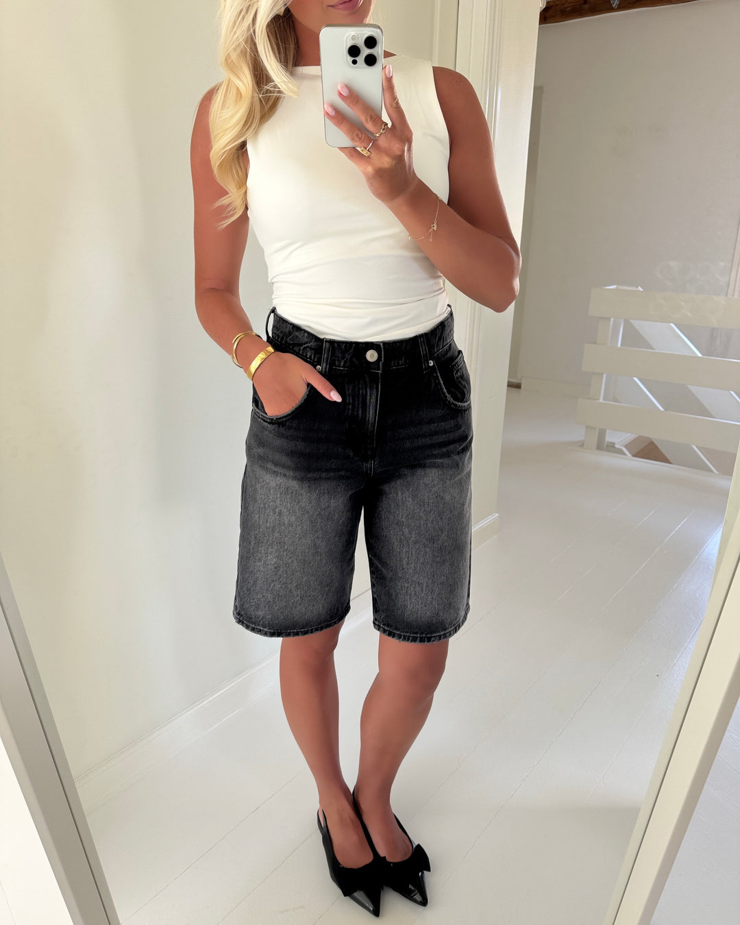 Only shorts mate reg baggy long washed black