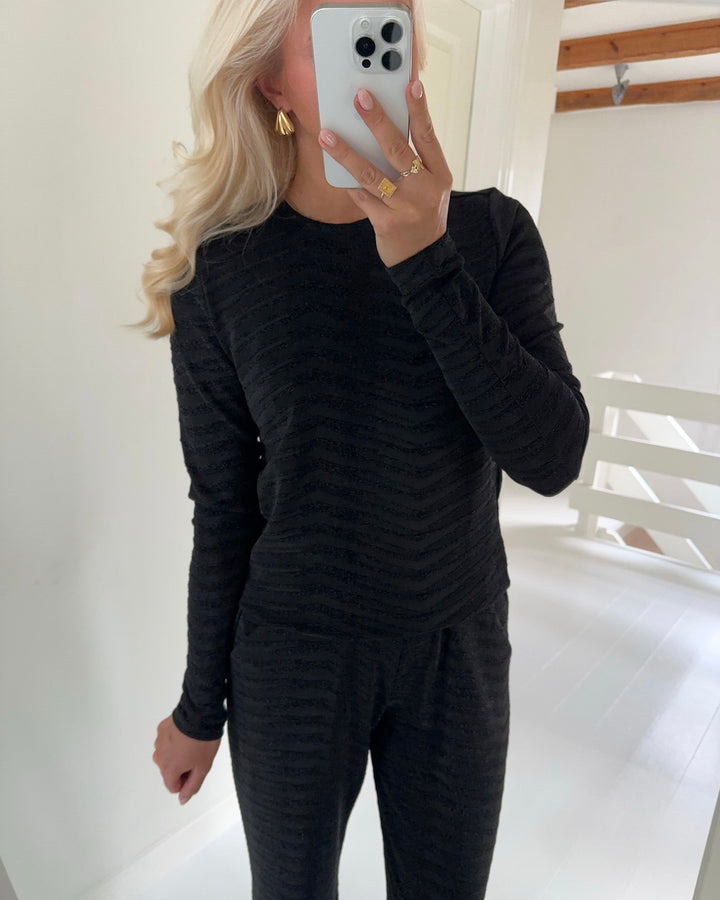 Sister's Point bluse vixa-ls2 black zebra glitter