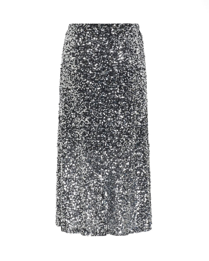 JDY nederdel diana sequins slit silver