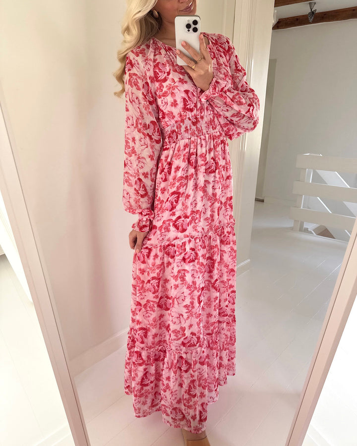 Aware by Vero Moda kjole maude ls v-neck pink marshmallow/camellia rose