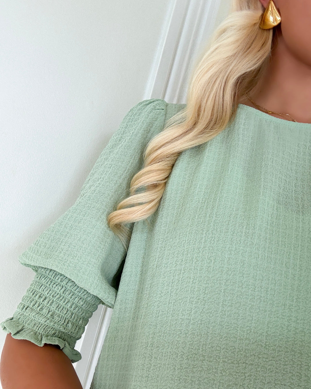 Vero Moda bluse nina 2/4 midi smoke green