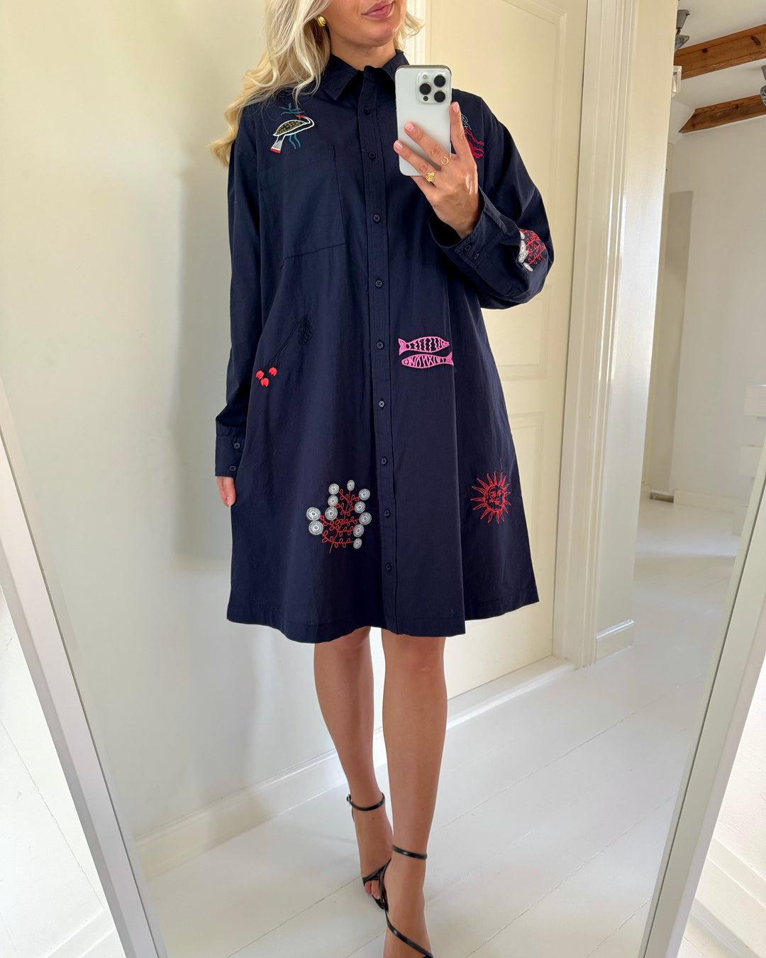 Love&Divine skjortekjole love1589 navy emb