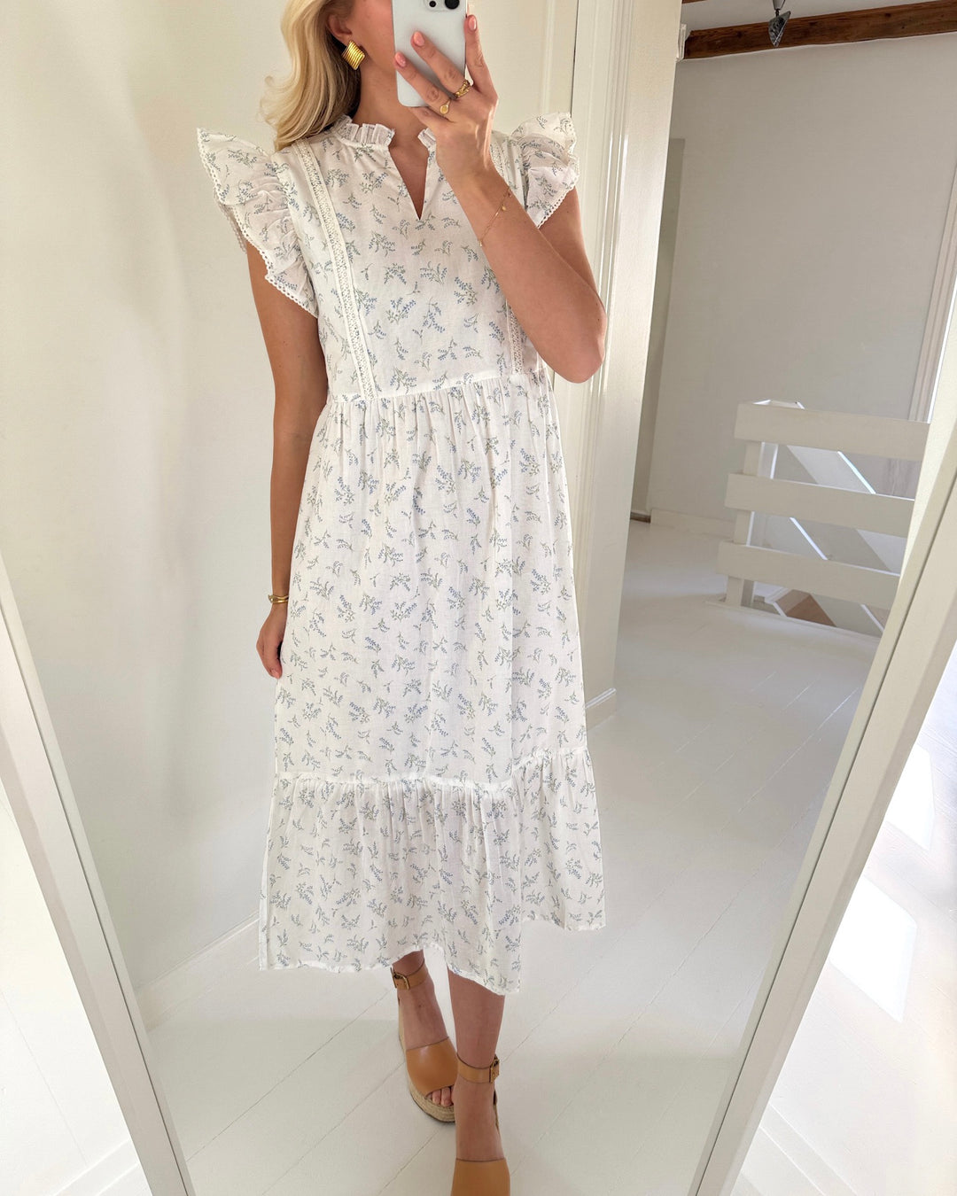 Only kjole tea- idris sl frill tape cloud dancer/wild bundels