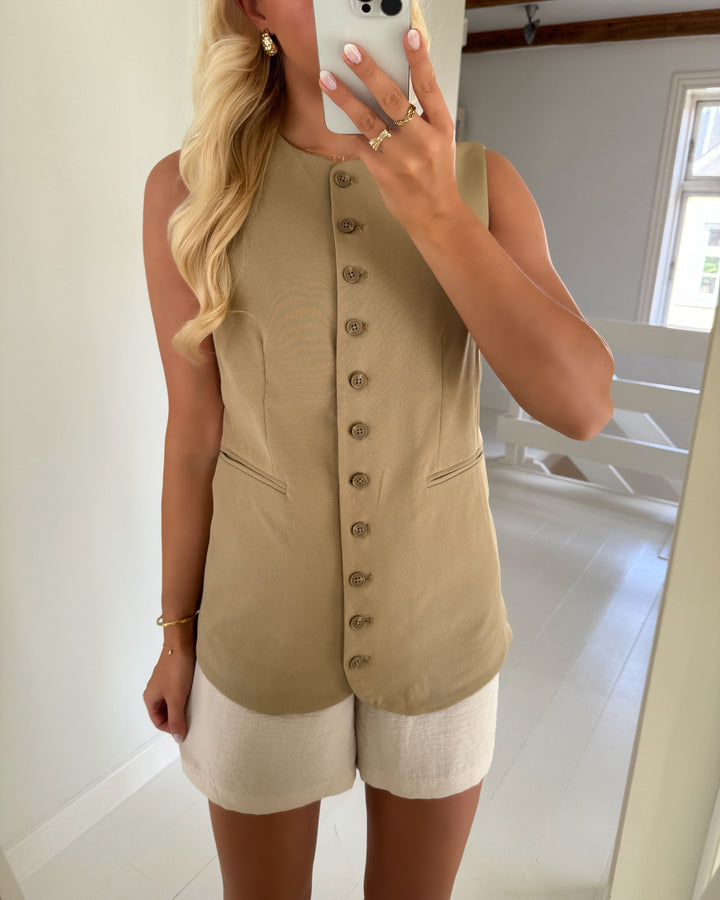 Pieces vest tempre long elmwood
