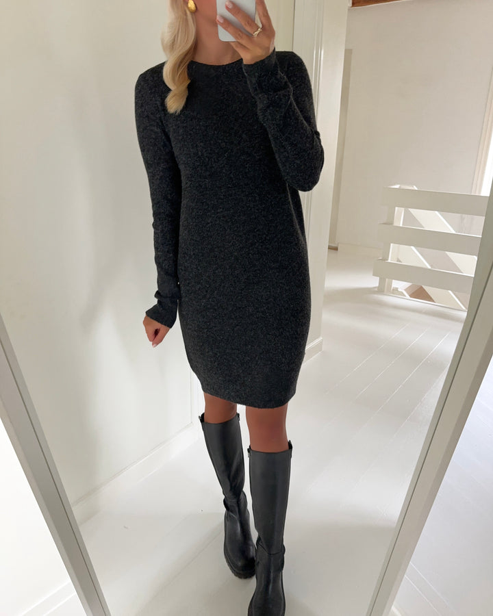 Vero Moda kjole doffy ls o-neck black/melange