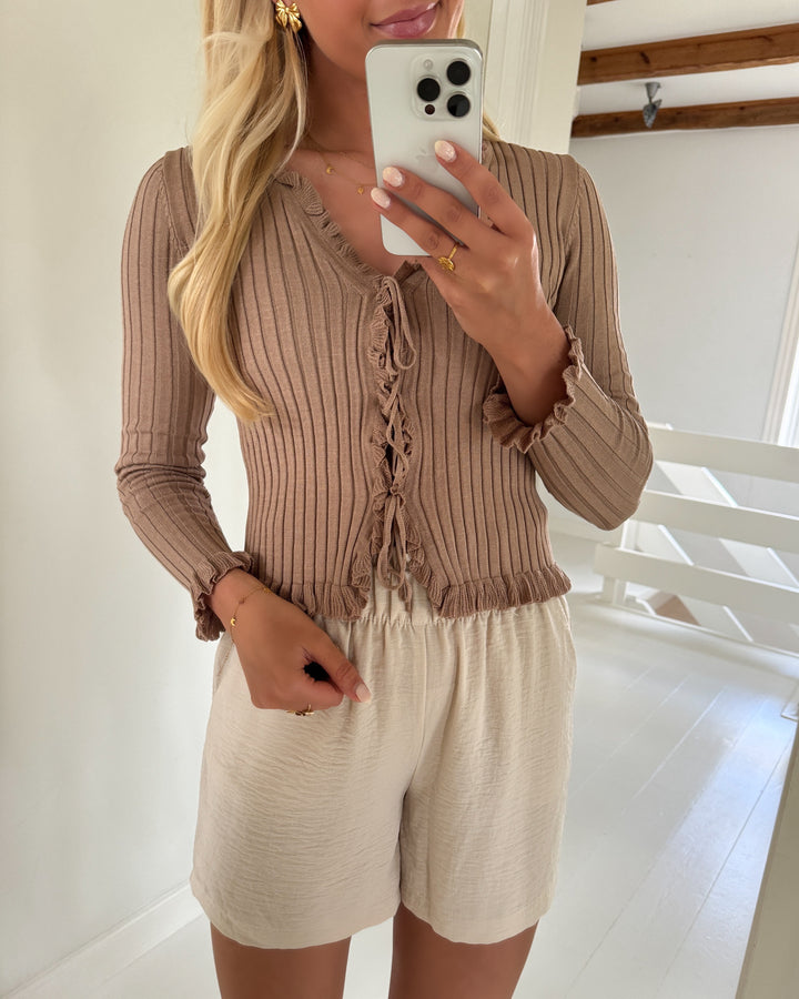 A-view cardigan fabian tie sand