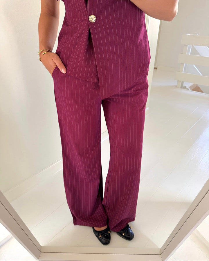 Sister's Point bukser verina-pa2 bordeaux/cream
