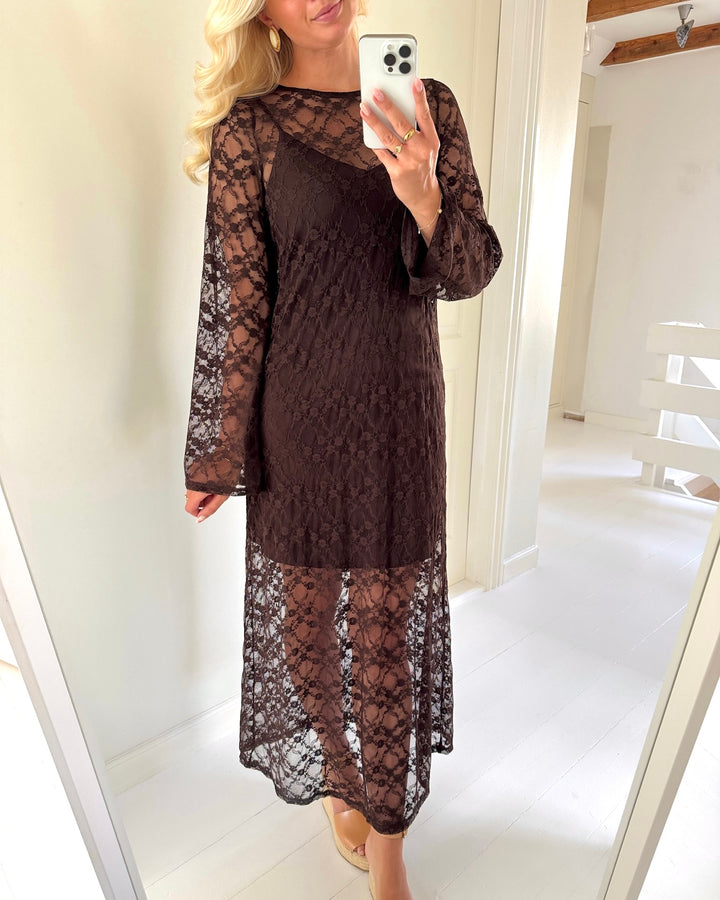JDY kjole silvia ls lace maxi mulch