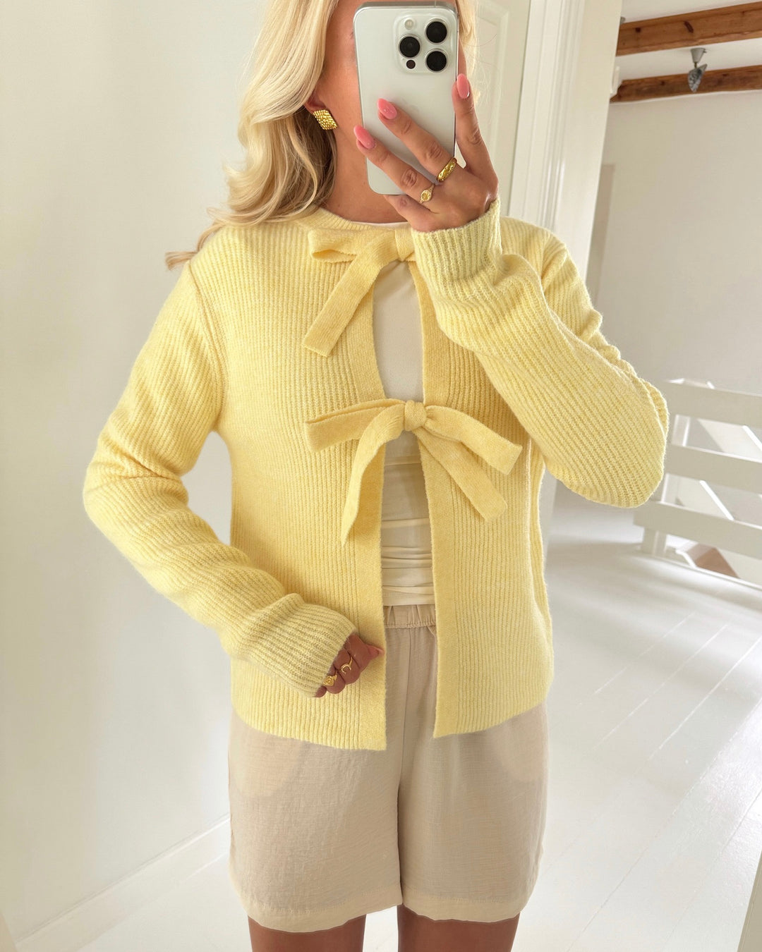 Pieces cardigan silly ls rev pale banana/melange