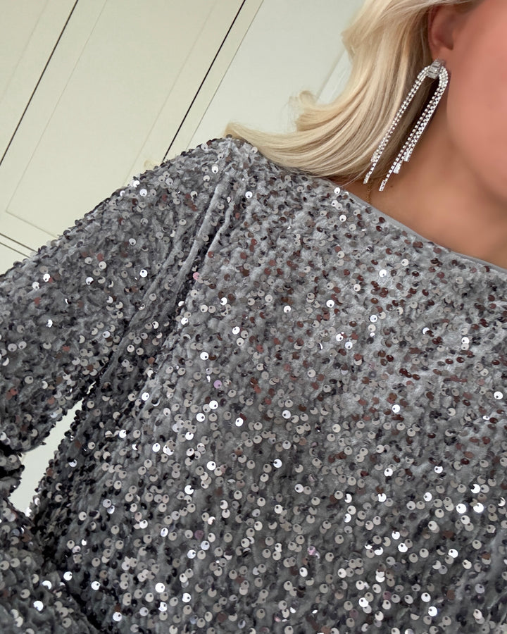 Vero Moda bluse bella ls boatneck griffin/griffin sequins